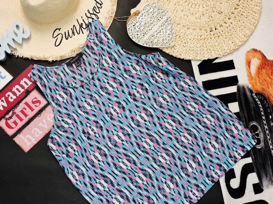 Primark zwiewna bluzka wzorki kolorki M