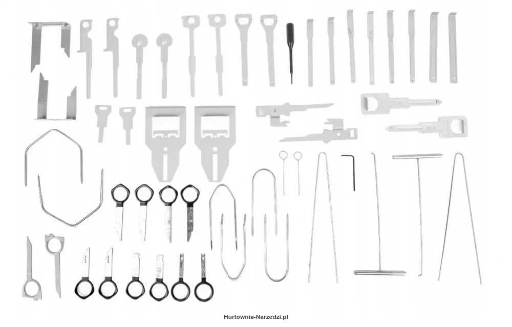 klucze do demontażu radia nawigacji 52-el. duży zestaw klucze do radia