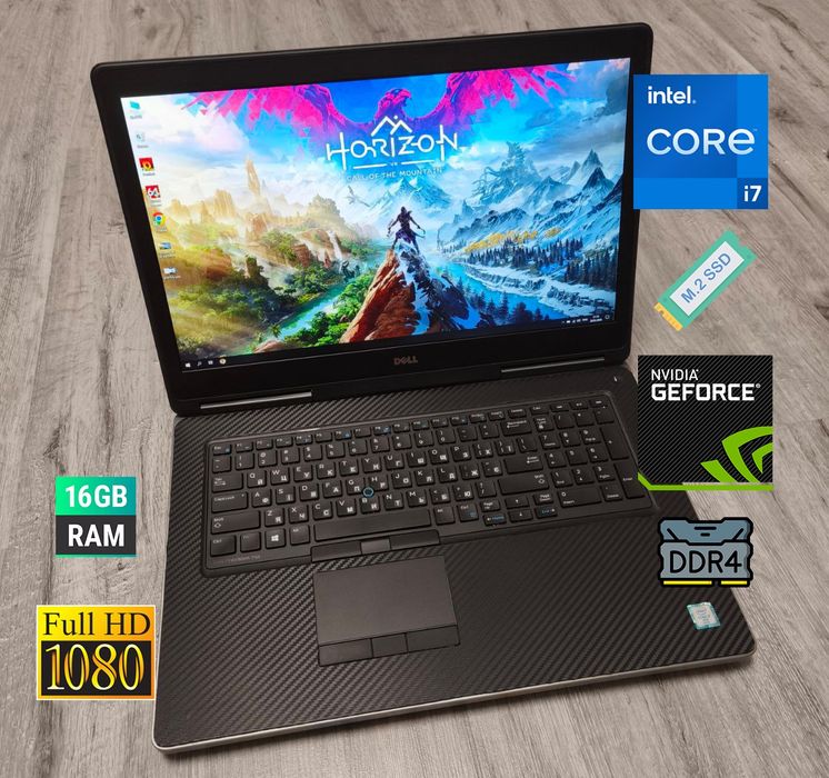 Великий ігровий ноут i7/512GB/NVIDIA/16GB/FullHD IPS/17.3"/ноутбук для