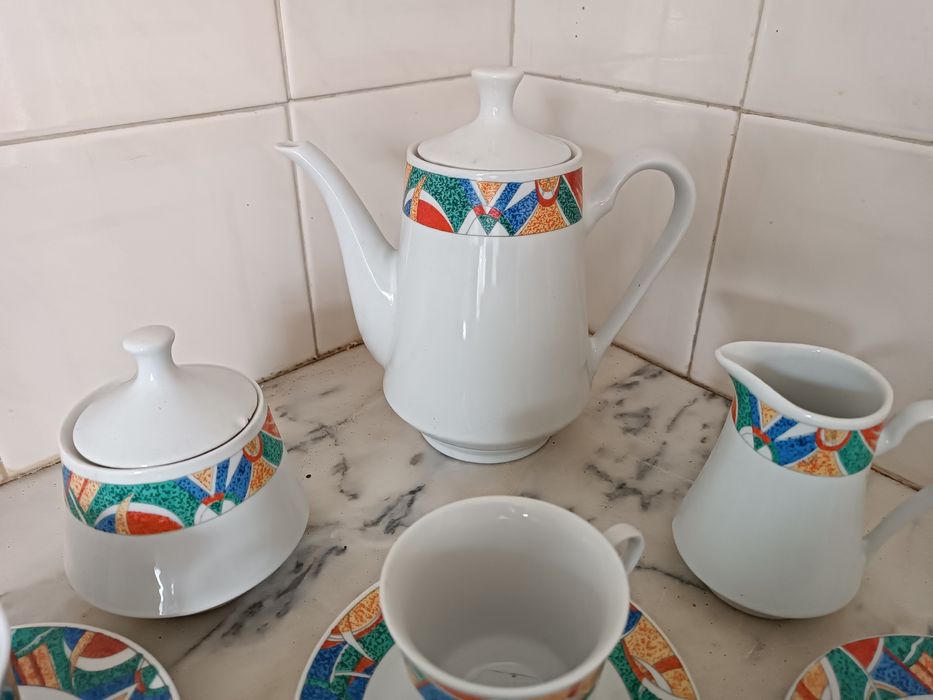 Conjunto de chá em porcelana
