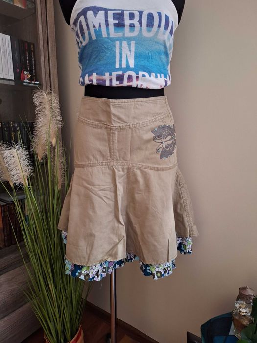 Spódniczka do kolan khaki rozkloszowana nowa Reporter XS/S (34/36)