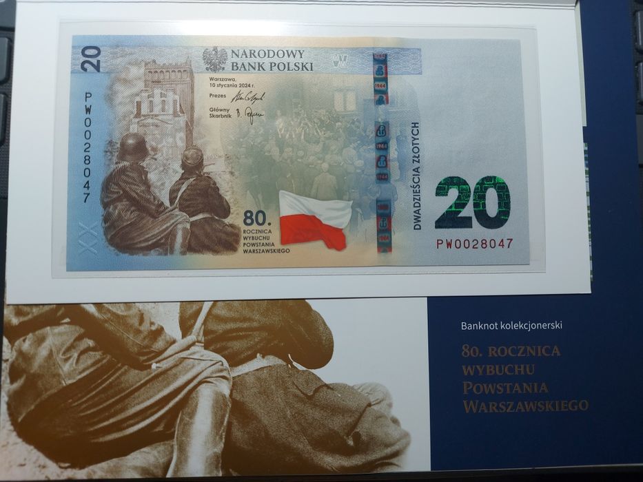 Banknot 80. Rocznica powstania warszawskiego + folder ODBIÓR OSOBISTY