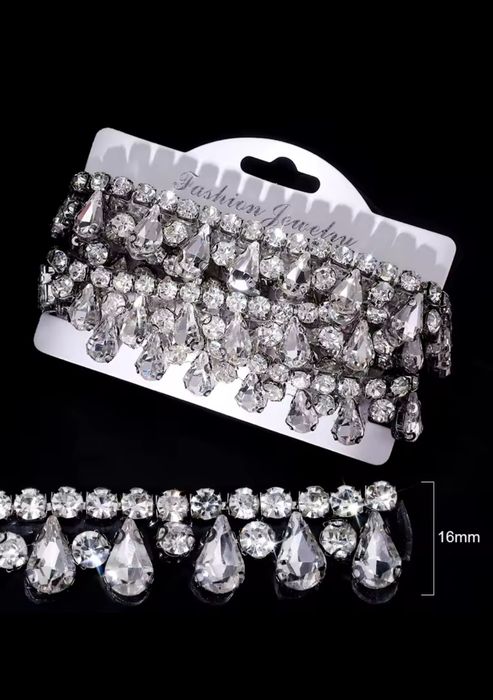 Taśma ozdobna, łańcuszek, z kryształkami