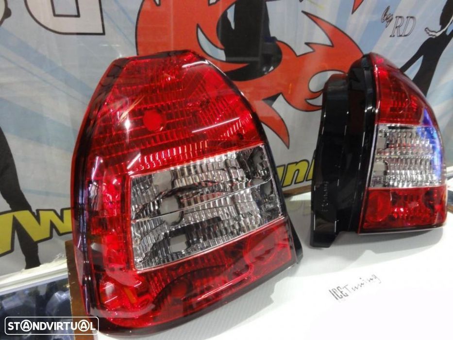 Faróis / farolins Honda Civic EK, EJ 96-00 3 portas Vermelho/Cristal C/2 anos de garantia