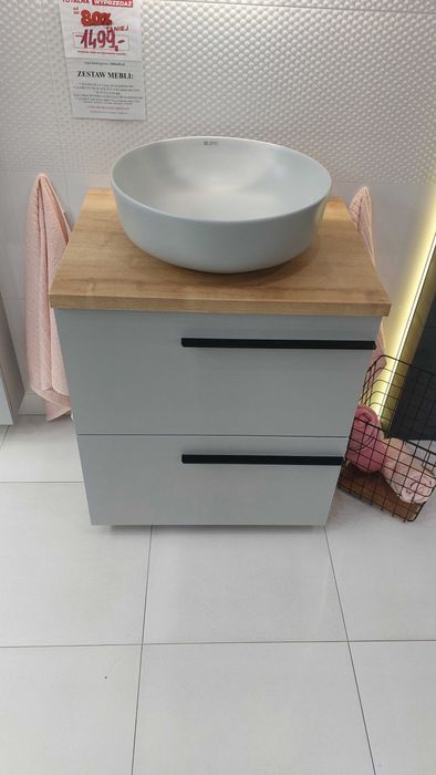 Szafka pod umywalkę ELLA z blatem 60cm + słupek ELLA 40cm firmy ROCA