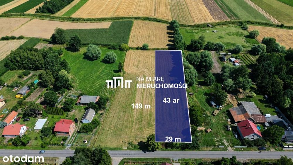 Działka budowlana 43 ar z Warunkami Zabudowy