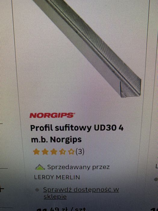Profile ścienne i sufitowe do płyt karton gips - zestaw
