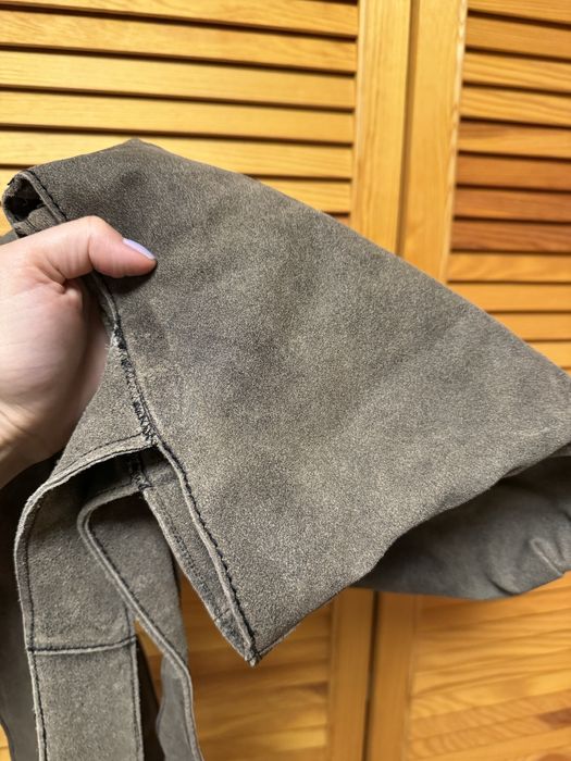 Skórzana torba shopper khaki duża