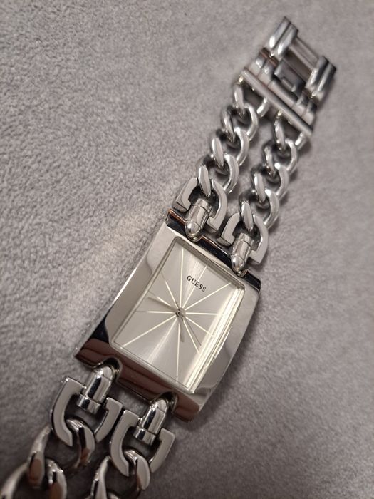 Zegarek damski guess bransoleta srebrny prezent oryginaly