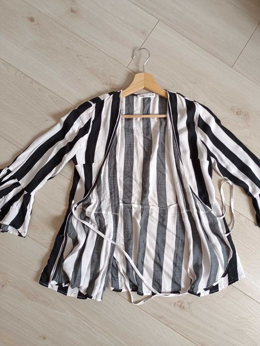 Koszula w paski wiązana boho Sinsay XS 34