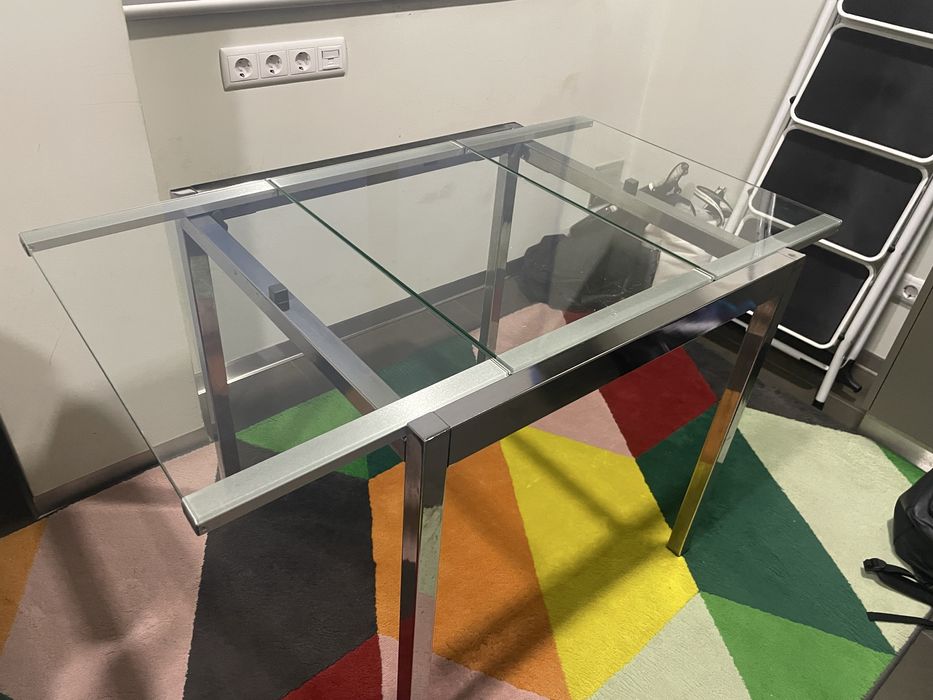 Mesa de vidro extensivel