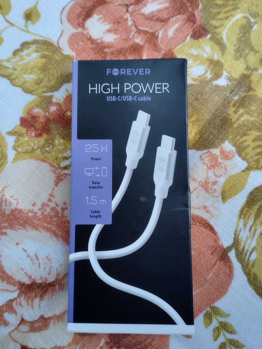 Nowy Kabel Forever HIGH Power USB-C / USB-C 25W  długość 1,5 m