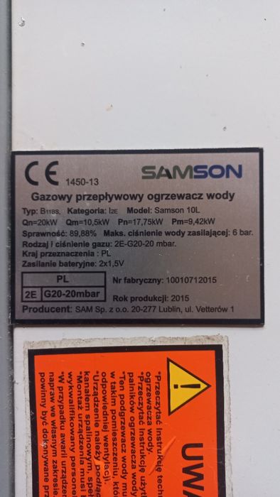 Podgrzewacz wody Samson