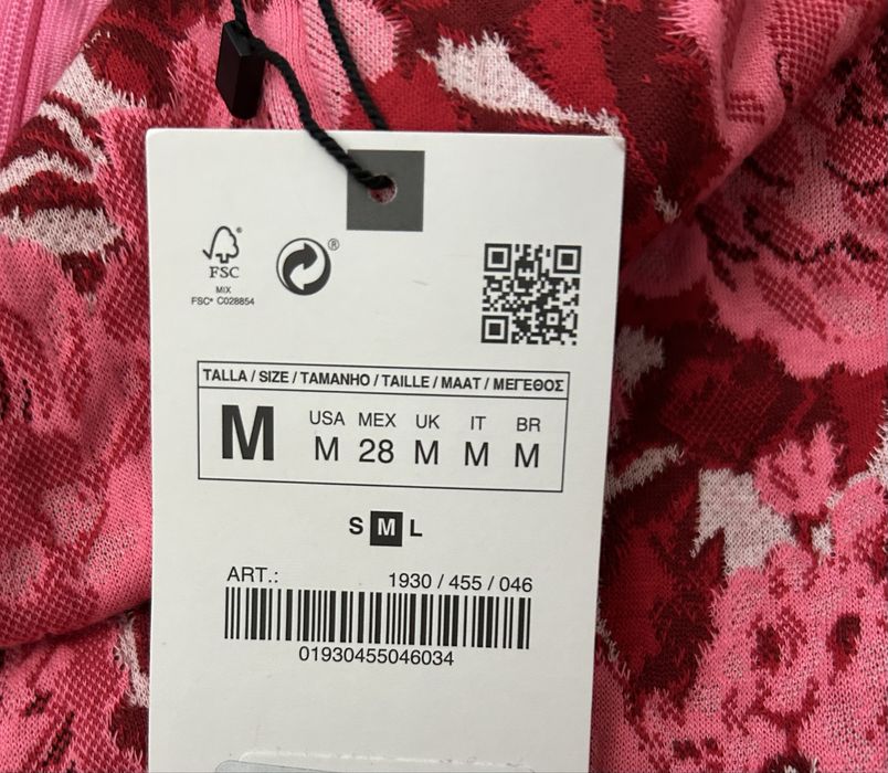 Sukienka ZARA, różowa mini w kwiaty