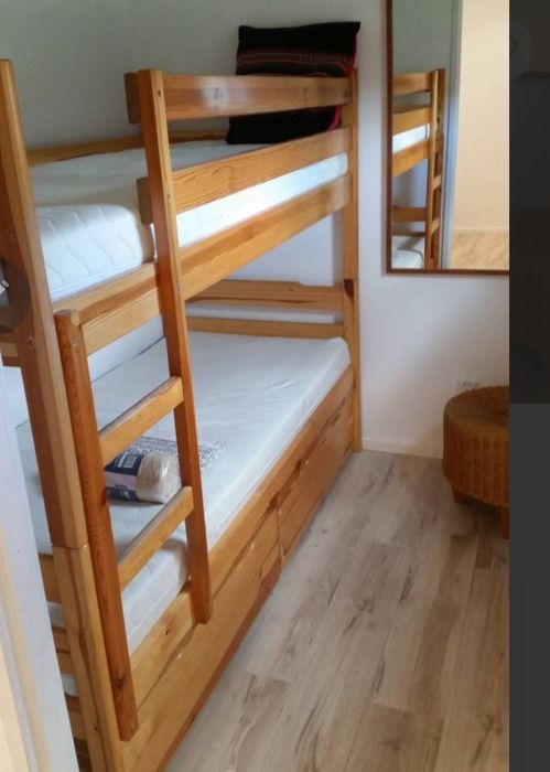 Łóżko piętrowe sosnowe 2 materace