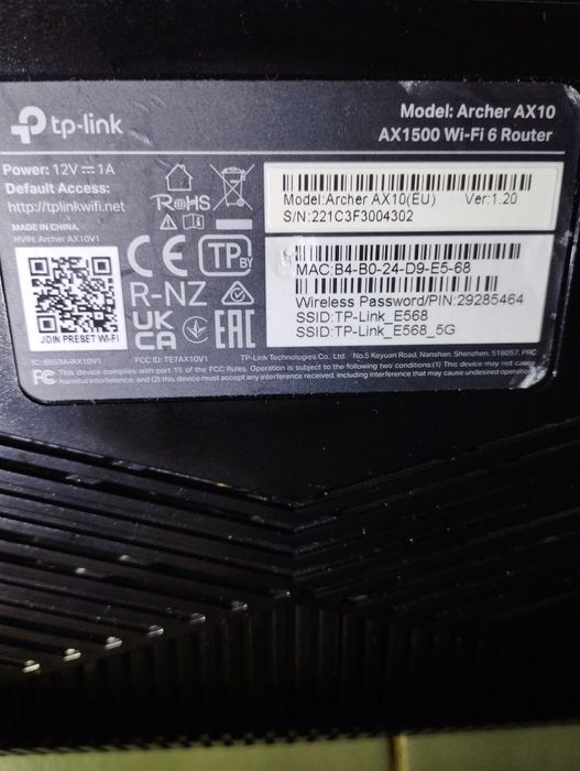 Роутери TP-Link Archer AX10 переплюсовка на запчастини, ціна за два!