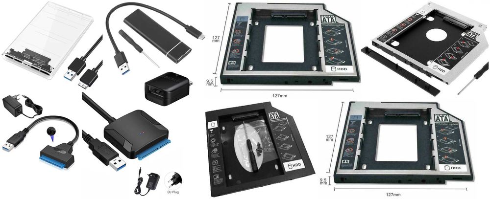 Карман шахта dvd двд для ноутбук HDD SSD 9.5 12.5 мм Sata 2.5 m.2 USB