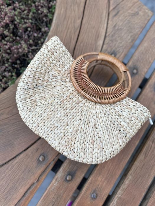 Солом'яна сумка, соломенная, пляжная, на пляж, стильная, женская