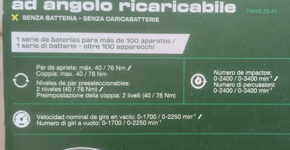 Aparafusadora de impacto angular Parkside a bateria 20V