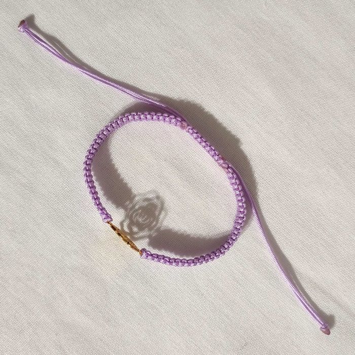 B474 Bransoletka Róża makrama pleciona Handmade Rękodzieło