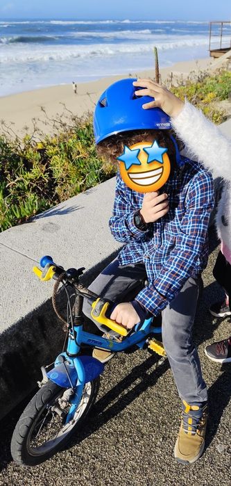 Bicicleta Infantil Btwin Aro 14 Azul peixinho + Capacete