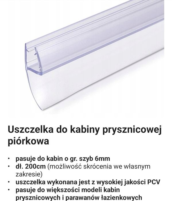 Uszczelka do kabiny prysznicowej