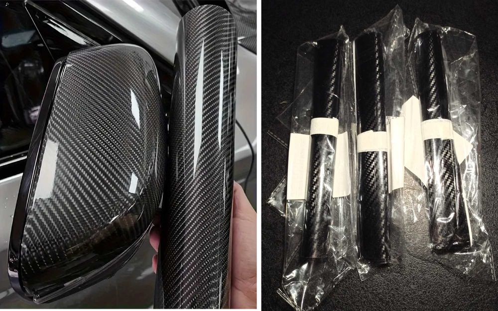 Пленка защитная для порогов автомобиля. Карбоновая пленка .