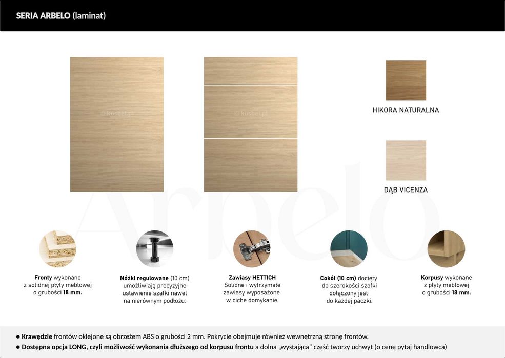 PG Kuchnia ARBELO meble, szafki kuchenne mat TRANSPORT wycena