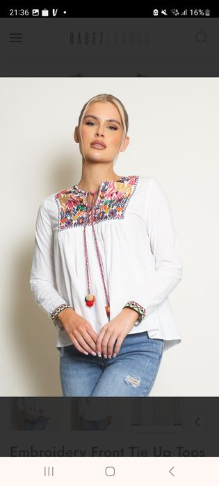Nowa biała koszula bluzka haftowana boho folk S missquied next