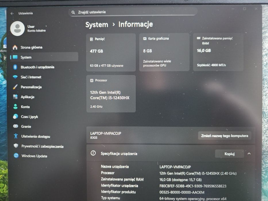 Laptop Lenovo LOQ 15 IAX9
