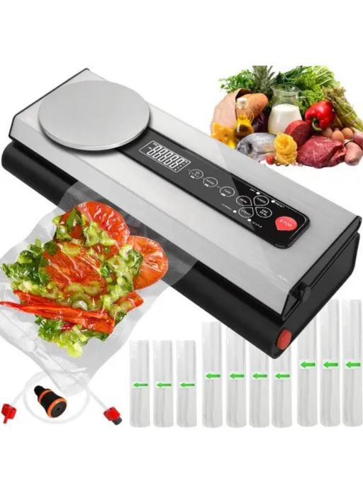 9 рулонів + Вакууматор RUHHY 22533 Вакуумний пакувальник продуктів