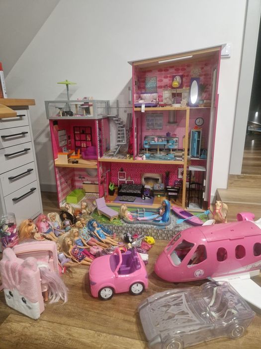 Ogromny Zestaw Barbie – Domek KIDKRAFT + Samolot + Lalki
