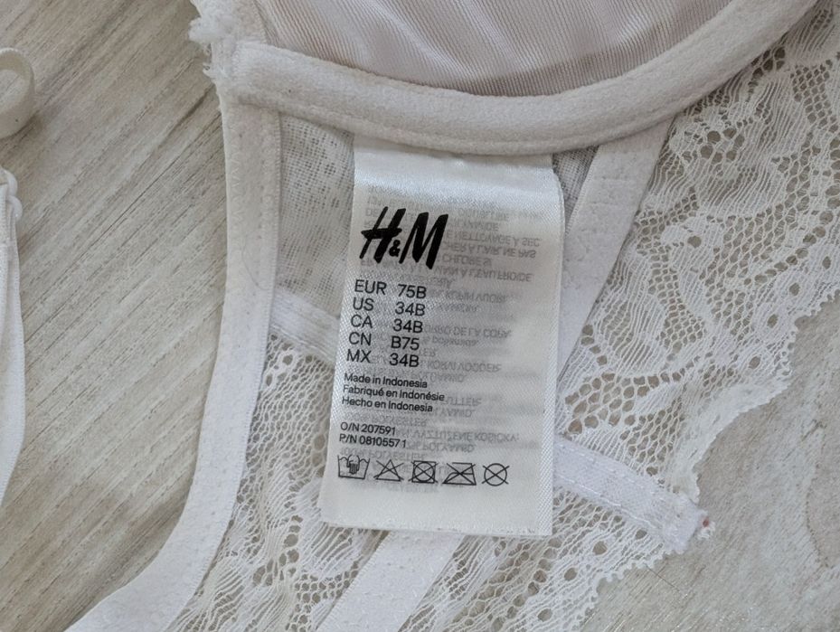 3 biustonosze h&m rozmiar 75B