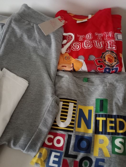 Lote de 7 t-shirts manga comprida, 3 calças, 9/10 anos Zippy portes in
