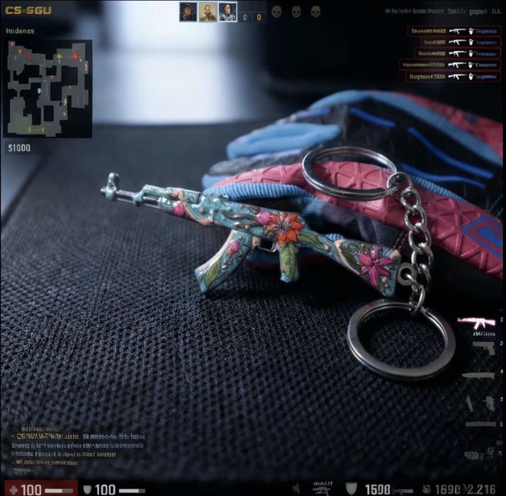 Металлический брелок из игры CS:GO миниатюра скинов