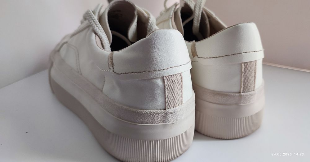 белые кеды ZARA на платформе 39