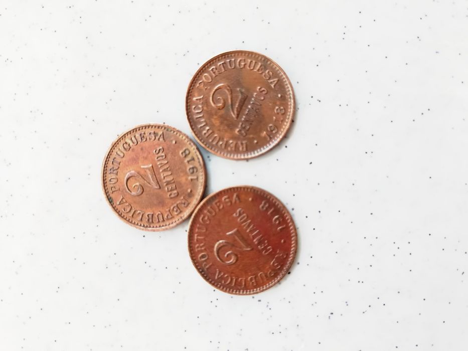 3 Moedas de 2 centavos 1918