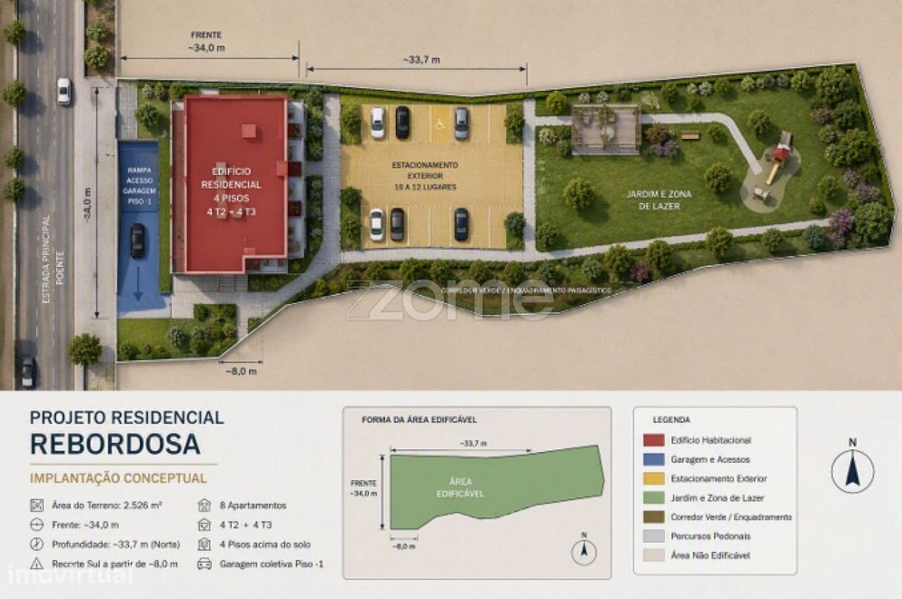 Plot of Land Measuring 2,912 m² in an Urban Area for Construction – Rebordosa