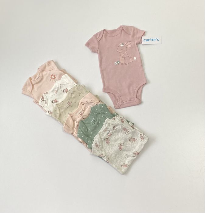 боді від Carters з коротким рукавом та довгим 3м 6м 18м 24м