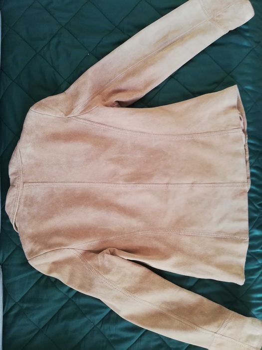 Kurtka damska skóra zamsz naturalny beż 38