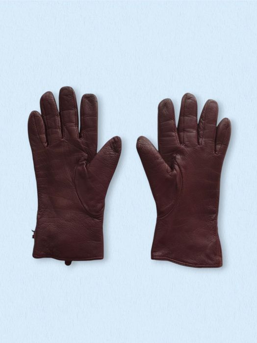 Luvas em Pele Genuína Bordeaux