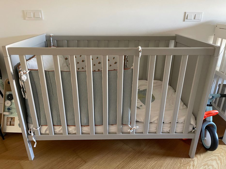 Gray Baby Crib