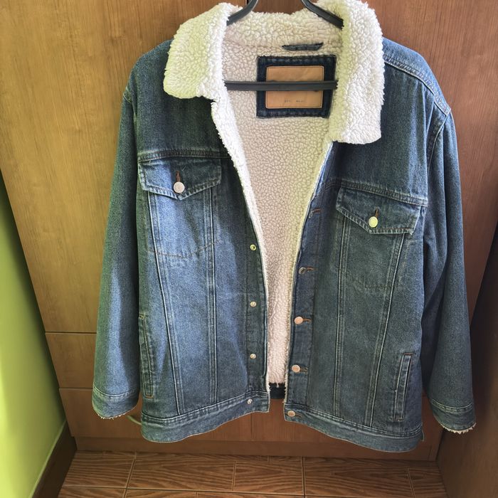 Casaco de ganga com pelo