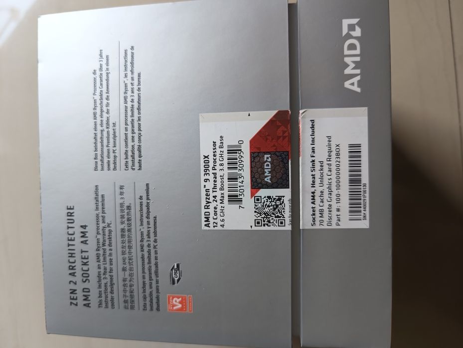 Pudełko od Ryzen 9 3900x z chłodzeniem