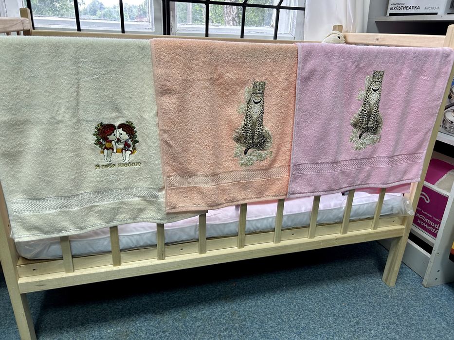 Рушник махровий новий 50х85 принт леопард // рожевий, персиковий