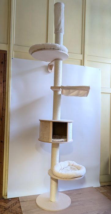 Natural Paradise Drapak Sufitowy Dla Kota Magnolia Kremowy 82x48x241–270cm ROZPOROWY WYSOKI SOLIDNY DYŻY NOWY