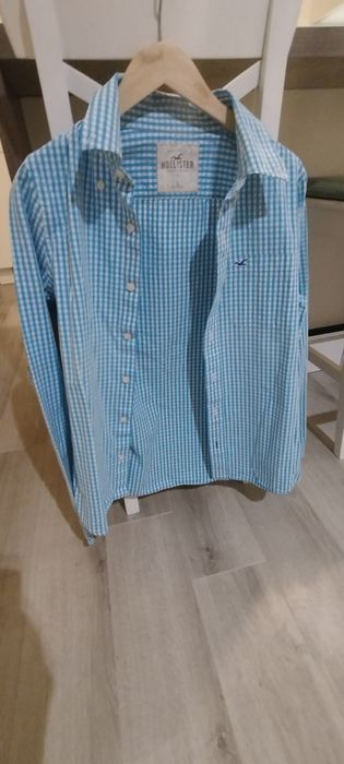 Koszula męska Hollister, krata, niebieska  rozmiar L