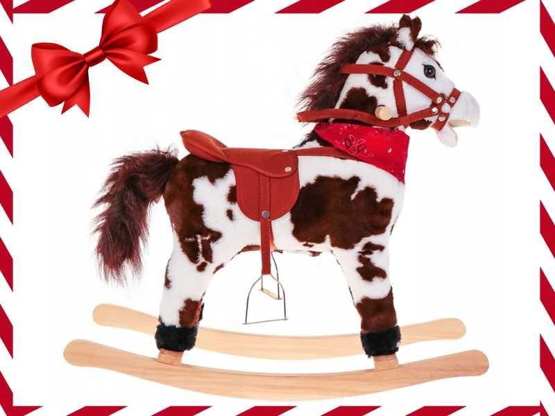 Nowy Łaciaty Konik na Biegunach z Efektami Dźwiękowymi Plusz (OKAZJA)