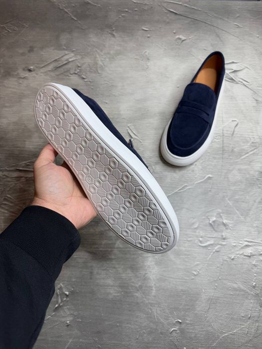 Чоловічі весняні лофери замшеві Bellmor сині