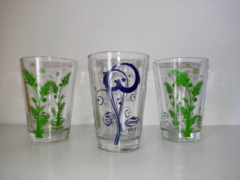 Copos Compal coleção originais vidro